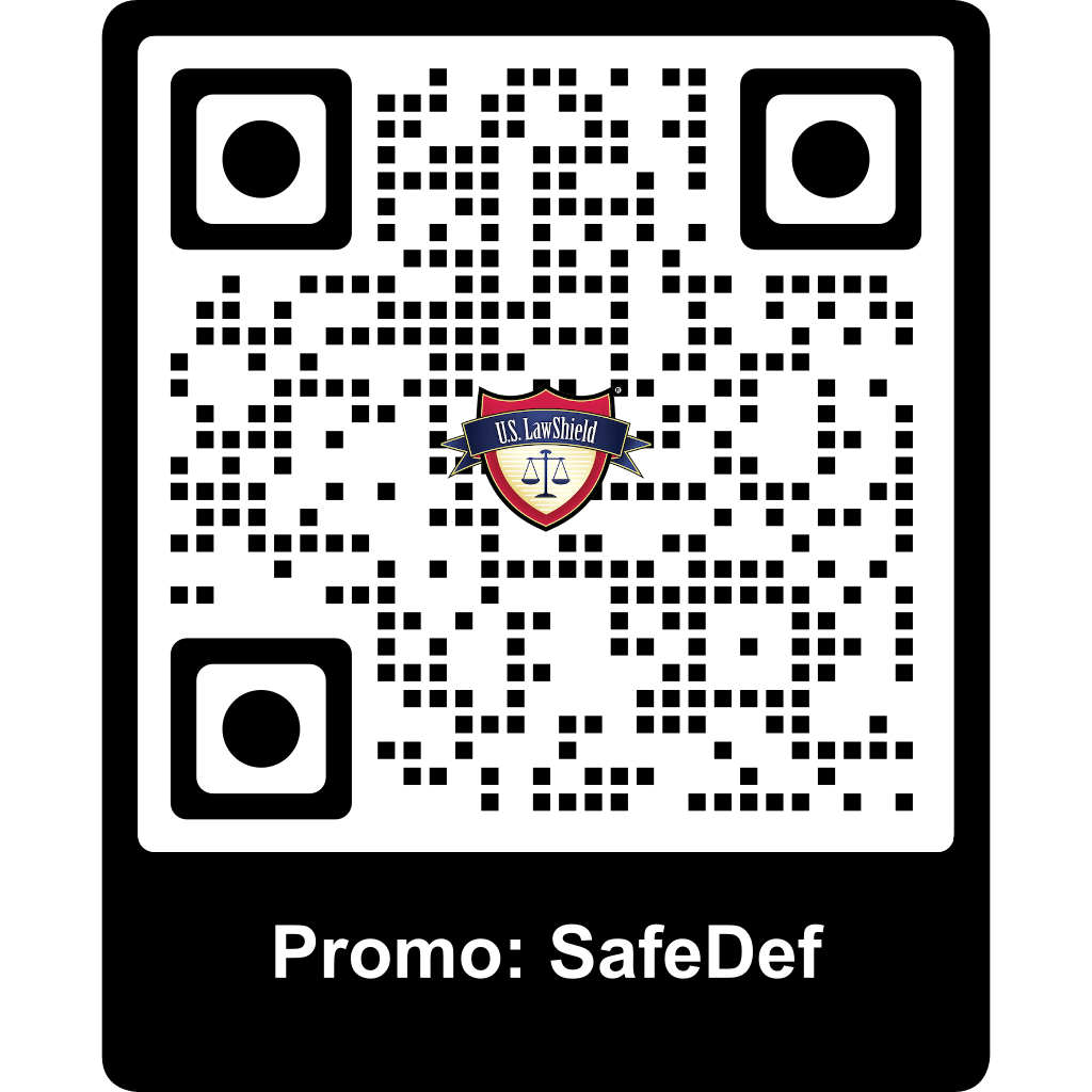 U.S. LawShield free trial QR code — promo SafeDef